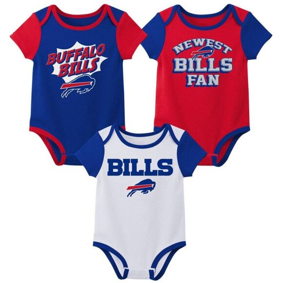 NFL Buffalo Bills Infant Boys' 3pk Bodysuit Kidcore Fans Cute Sports SZ 3/6M:NWT - Picture 1 of 13